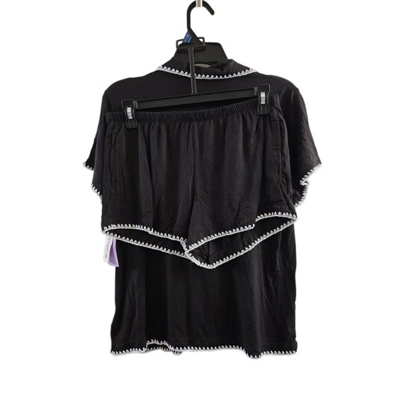 NWT Women’s Short Sleeve Notch Black Pajama Set – Size XS (0-2) - Picture 5 of 6